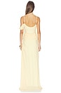 view 3 of 3 Draped Gown in Lemon