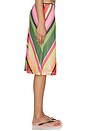 view 3 of 6 Mesh Midi Skirt in Emerald Stripe