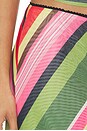 view 6 of 6 Mesh Midi Skirt in Emerald Stripe