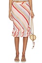 view 1 of 6 Frill Midi Skirt in Blush Stripe