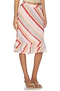 view 2 of 6 Frill Midi Skirt in Blush Stripe