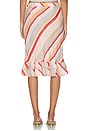 view 4 of 6 Frill Midi Skirt in Blush Stripe