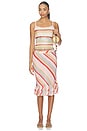 view 5 of 6 Frill Midi Skirt in Blush Stripe
