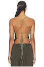 view 4 of 5 Backless Top in Forest Green Sequin