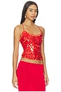 view 2 of 6 Backless Top in Burnt Orange Sequin