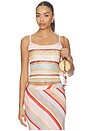 view 1 of 4 Mesh Camisole Top in Blush Stripe