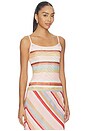 view 2 of 4 Mesh Camisole Top in Blush Stripe