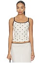 view 1 of 4 Mesh Camisole Top in Ivory Polka
