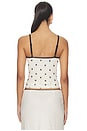 view 3 of 4 Mesh Camisole Top in Ivory Polka