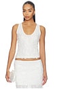 view 1 of 5 Mesh Tank Top in White Sequin