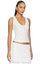 view 2 of 5 Mesh Tank Top in White Sequin
