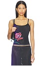 view 1 of 4 Mesh Camisole Top in Cobalt Floral