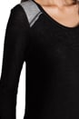 view 5 of 5 Rosario Long Sleeve in Black/Heather Grey in Black & Heather Grey
