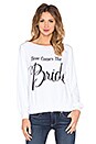 view 1 of 3 Here Comes The Bride Pullover in White Wedding