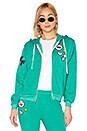 view 1 of 4 SUDADERA CON CAPUCHA CON CREMALLERA REGAN in Emerald Green