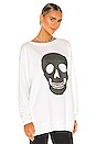 view 2 of 4 Skull Roadtrip Sweatshirt in Clean White