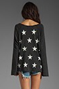 view 3 of 5 Jazzercise Stars Off the Shoulder Sweatshirt in Clean Black