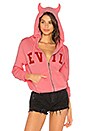 view 1 of 4 Evil Zip Up Hoodie in Neon Sign