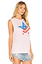 view 2 of 4 Star Flag Vintage Muscle Tank in Babydoll Pink