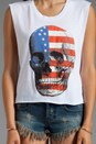 view 3 of 4 American Dream Graphic Tank in Clean White