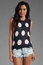 view 1 of 5 Polka Dot It Trailer Cut Off Tee in Uniform Navy