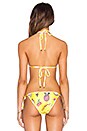 view 4 of 5 Emoji Reversible Triangle Bikini Top in Yellow Daisy