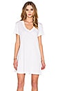 view 1 of 4 Slub V Neck Trapeze Tee Shirt Dress in White