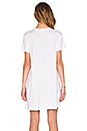 view 3 of 4 Slub V Neck Trapeze Tee Shirt Dress in White