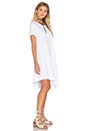 view 2 of 3 Slub Slant Hem Trapeze Dress in White