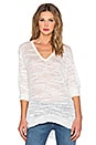 view 1 of 4 Slubby Linen V neck Slouchy Sweater in White