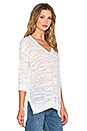 view 2 of 4 Slubby Linen V neck Slouchy Sweater in White