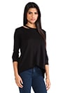 view 2 of 4 Split Neck Sweatshirt in Black