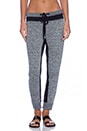 view 1 of 3 Black Tweed French Terry Slouchy Slim Mixed Sweats in Black & White