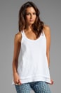 view 1 of 3 Slub Jersey  Mixed Tank in White