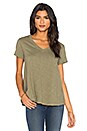 view 1 of 3 Slub Short Sleeve V Neck Trapeze Tee in Swampy