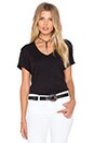 view 1 of 3 Slub Roll Sleeve Baby V Neck Tee in Black