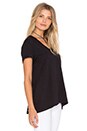 view 2 of 3 Slub Roll Sleeve Baby V Neck Tee in Black