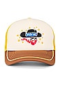 view 1 of 3 Lucky Cowboy Cap in Brown, Yellow, & White