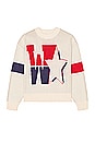 view 1 of 4 W Star Crewneck in Off White, Red, & Navy