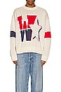 view 3 of 4 W Star Crewneck in Off White, Red, & Navy