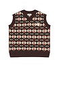 view 1 of 5 Diamond Vest in Brown & Diamond Plaid