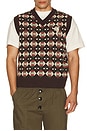 view 4 of 5 Diamond Vest in Brown & Diamond Plaid