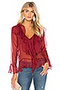 view 1 of 4 Waterfall Silk Top in Wine