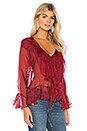 view 2 of 4 Waterfall Silk Top in Wine
