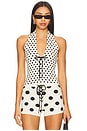 view 1 of 4 Dottie Top in Black & White Polka Dot