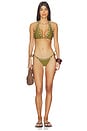 view 4 of 4 Bella Beaded Bikini Top in Forest