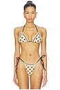view 1 of 4 Juni Bikini Lace Up Detail Top in Cookie