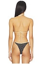 view 3 of 4 Juni Triangle Bikini Top in Beige Big Dot in Beige & Black Big Dot