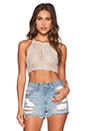 view 1 of 3 Wilde Heart St Tropez Crochet Crop Top in Stone