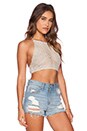 view 2 of 3 Wilde Heart St Tropez Crochet Crop Top in Stone